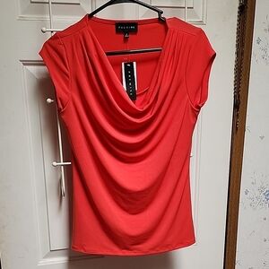 Premise Coral Draped Women's Blouse